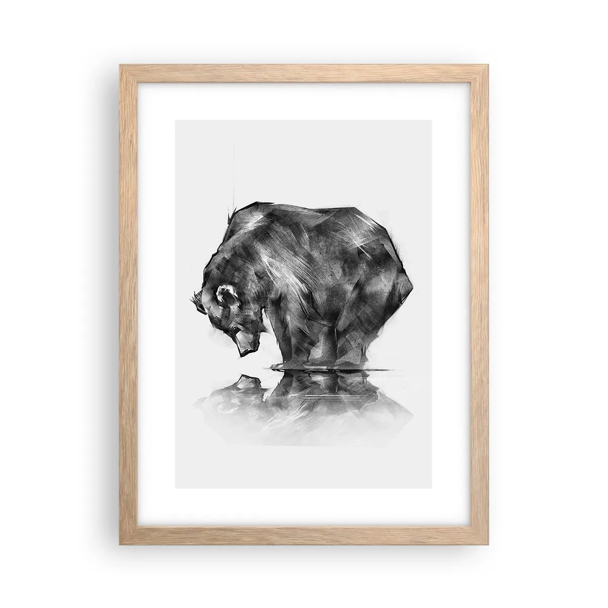 Poster în ramă de stejar deschis - Mă bucur să văd pe cineva apropiat - 30x40 cm