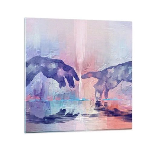 Tablou pe sticlă - Scânteia divină a vieții - 30x30 cm
