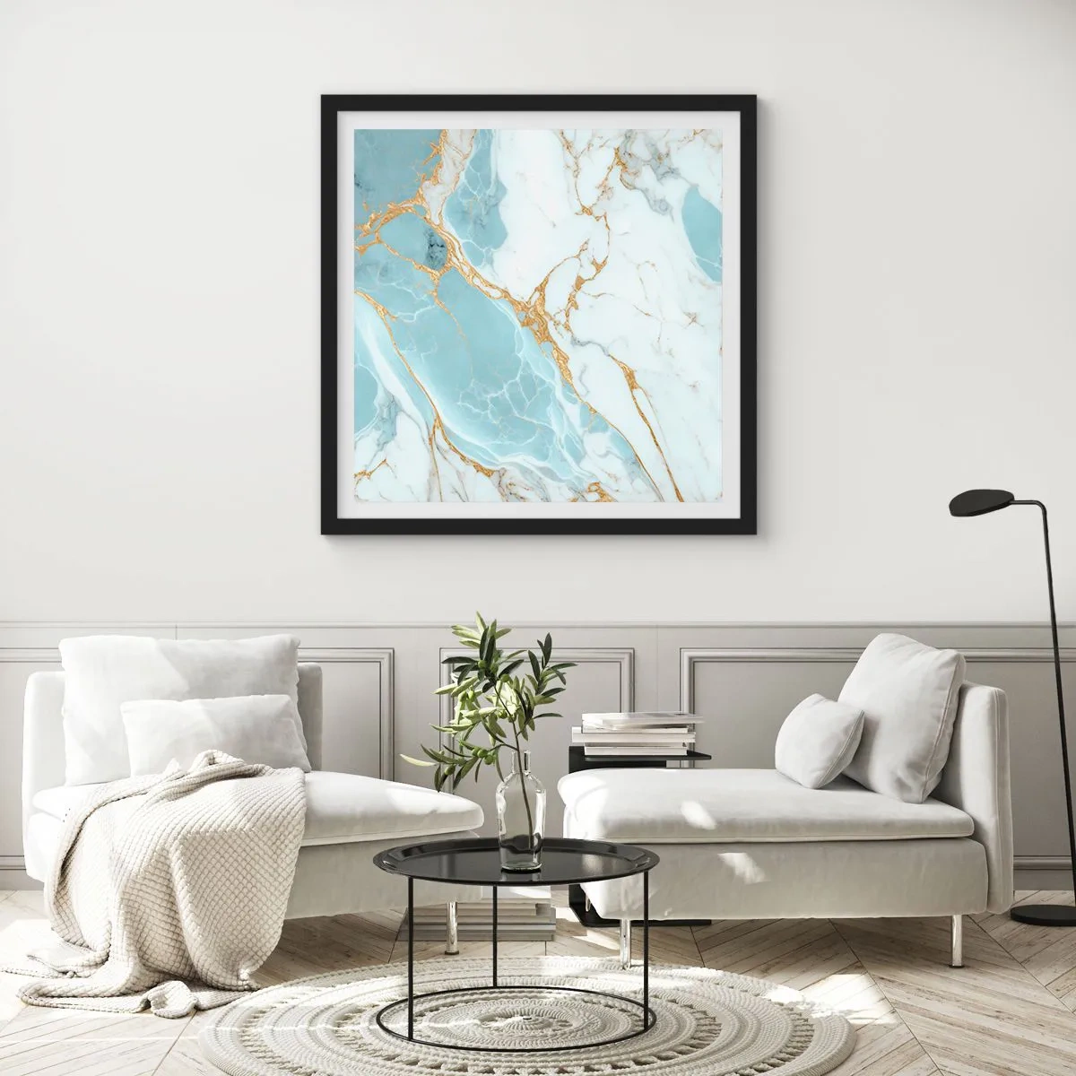 Poster în ramă neagră - Bogăția pietrei - 60x60 cm