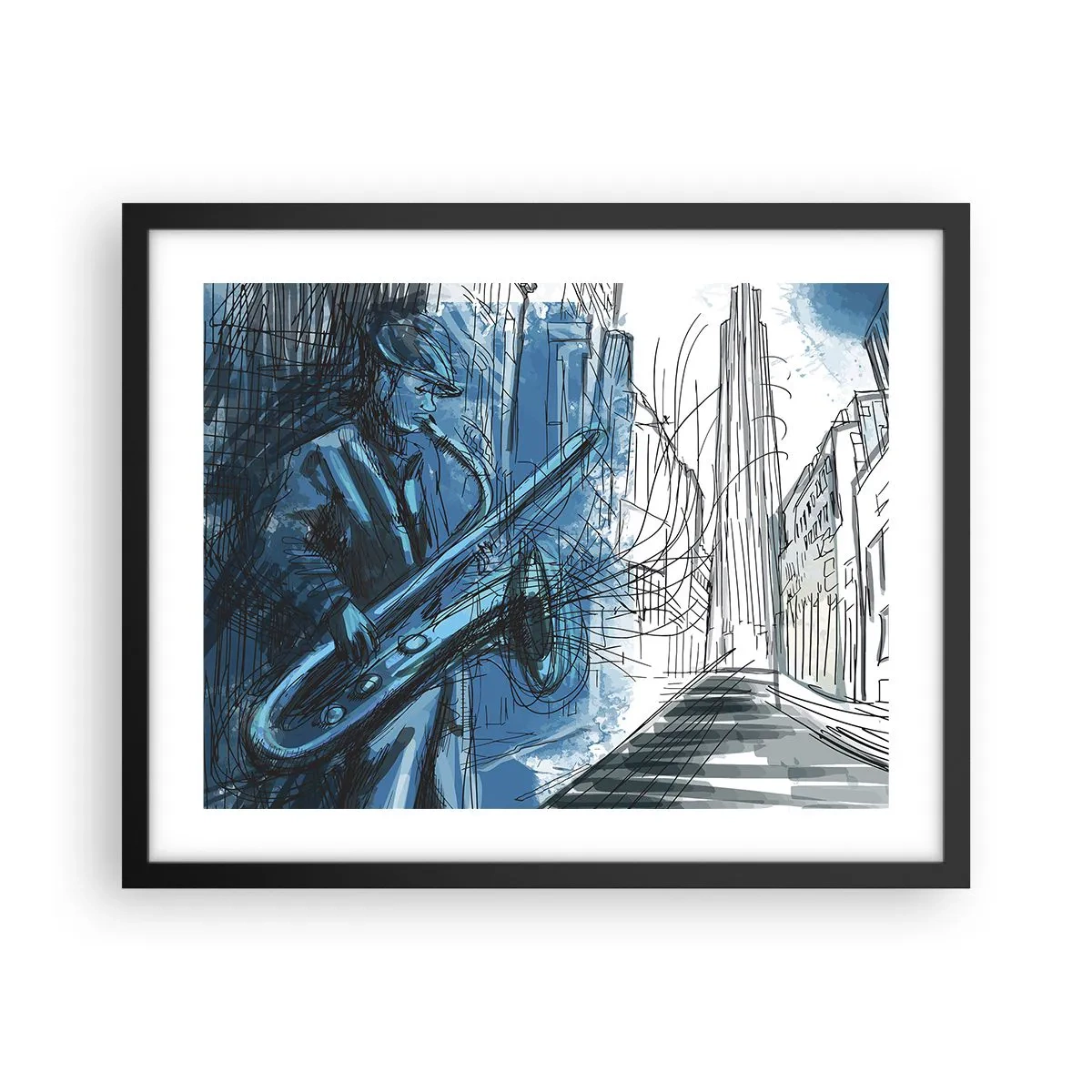 Poster în ramă neagră - Rapsodie urbană - 50x40 cm