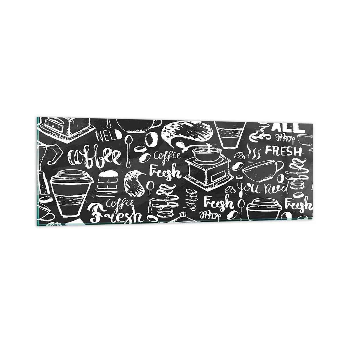 Tablou pe sticlă - All you need is… - 90x30 cm