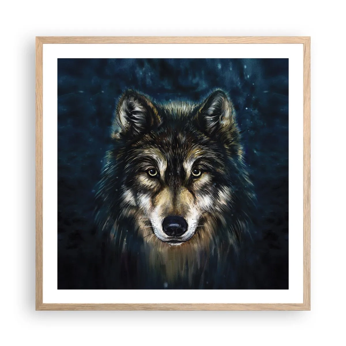 Poster în ramă de stejar deschis - Alfa? Și omega - 60x60 cm