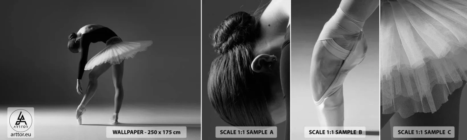 Mostră tapet autocolant Deluxe Sticker - Bella balerina - Balerină, Balet, Dans - 100x30 cm
