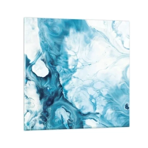 Tablou pe sticlă - Concert de nuanțe de albastru - 60x60 cm