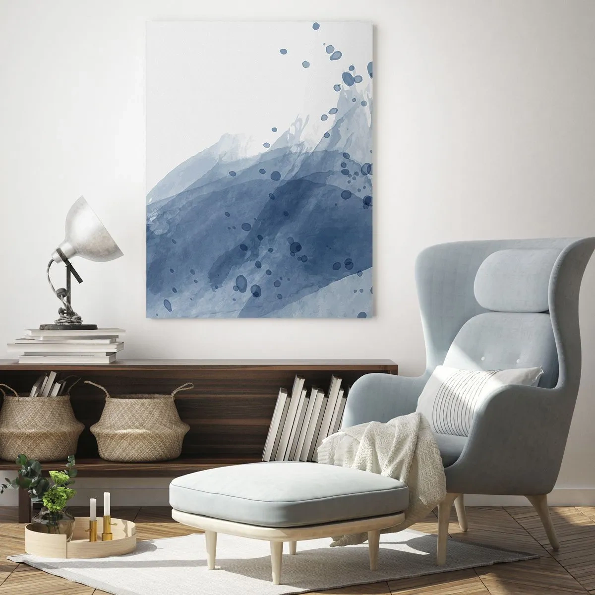Tablou pe sticlă - Tul albastru - 50x70 cm