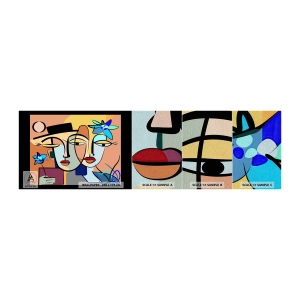 Mostră tapet Premium Sand - Întâlnire cu Picasso - Chipurile, Modern, Cubism - 100x30 cm