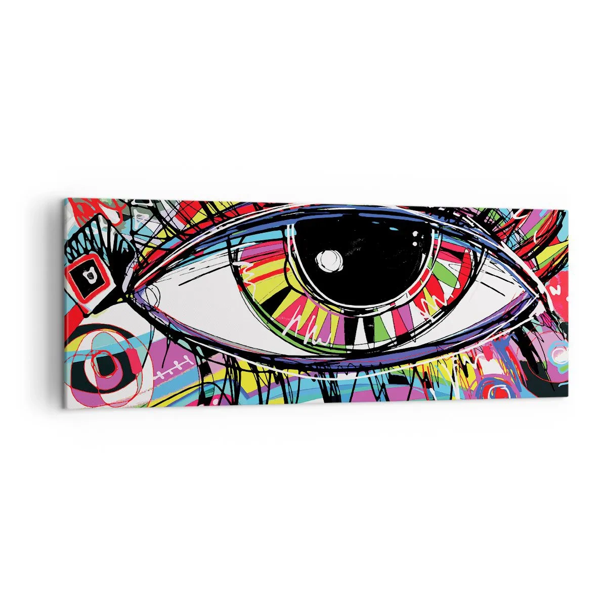 Tablou pe pânză - Un ochi colorat - un suflet colorat - 140x50 cm