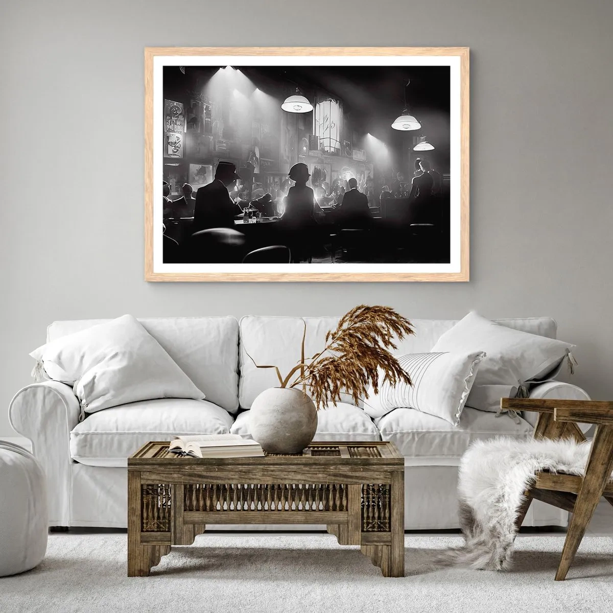 Poster în ramă de stejar deschis - În stil jazz - 100x70 cm