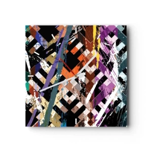 Ceas de perete - Ceas pe sticlă - La pătrat - 30x30 cm