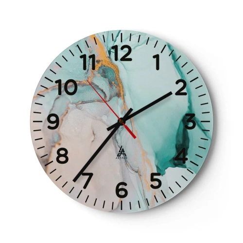 Ceas de perete - Ceas pe sticlă - Dansul formelor și al culorilor - 30x30 cm