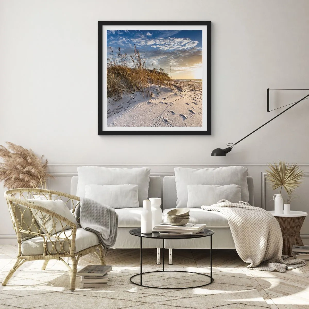 Poster în ramă neagră - Invitație la o plimbare - 40x40 cm