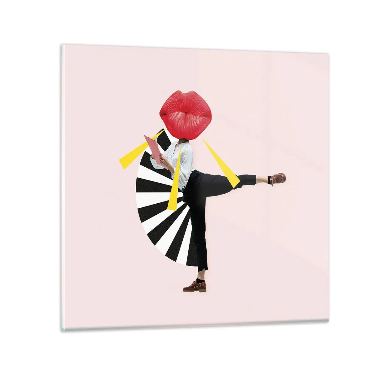 Tablou pe sticlă - Artă pop suprarealistă - 30x30 cm