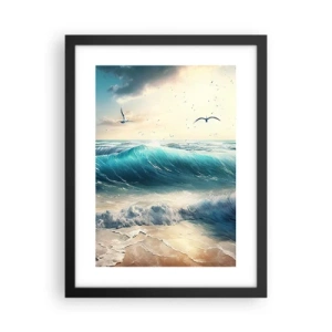Poster în ramă neagră - Sunetul valurilor doar pentru tine - 30x40 cm