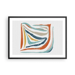 Poster în ramă neagră - Abstracție prietenoasă și zâmbitoare - 70x50 cm
