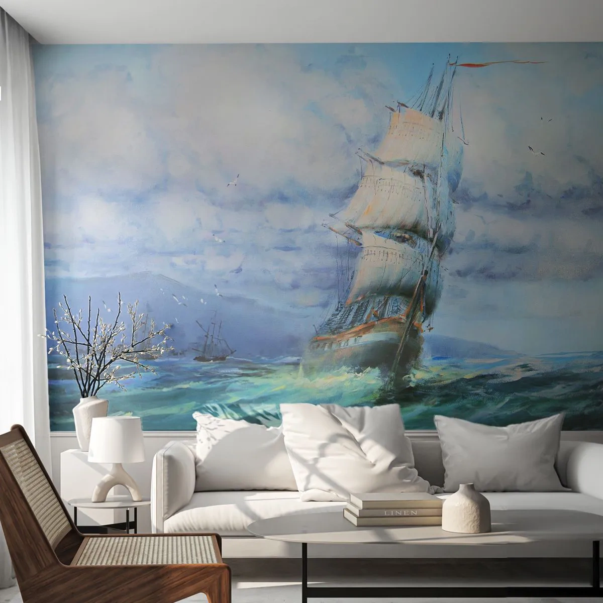 Tapet Autoadeziv Deluxe Sticker - Vânturi bune - Barca de navigat, Mare, navigație - 250x175 cm