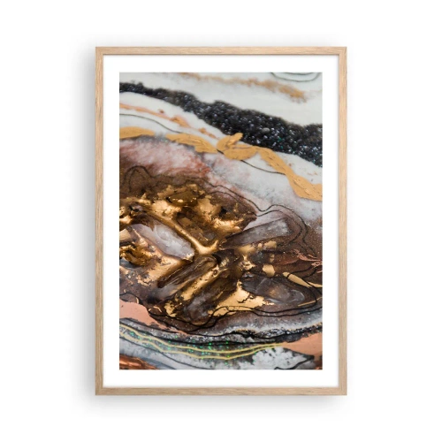 Poster în ramă de stejar deschis - Elementul pământ - 50x70 cm