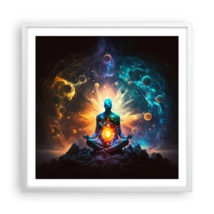 Poster în ramă albă - Liniște cosmică - 60x60 cm