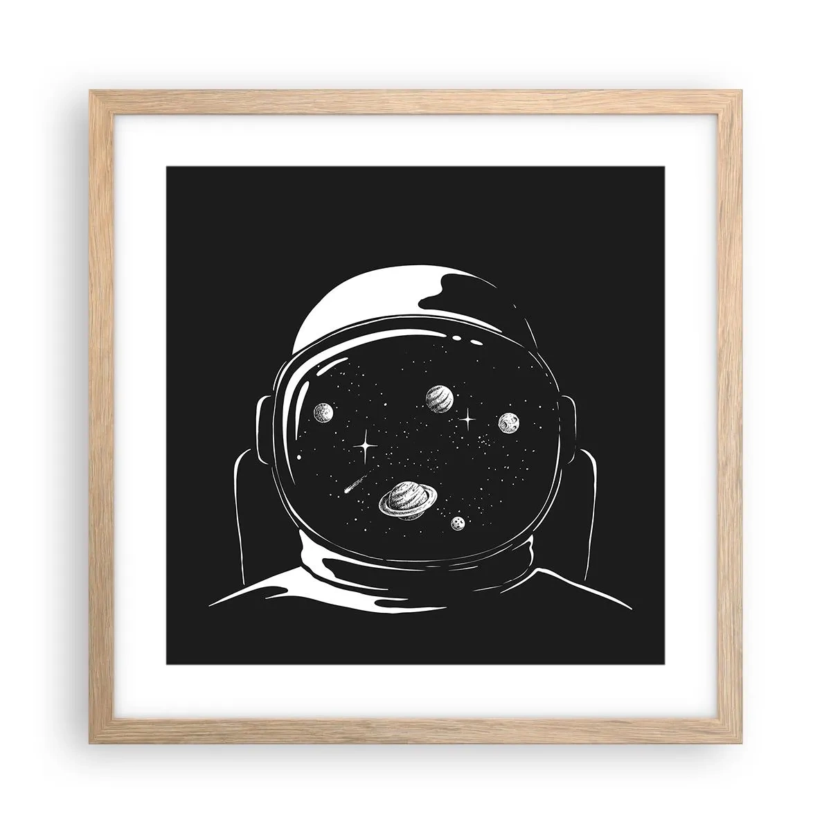 Poster în ramă de stejar deschis - Mișto priveliște - 40x40 cm