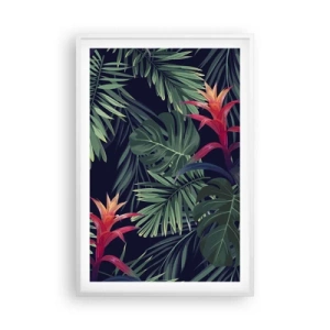 Poster în ramă albă - Flacăra verde - 61x91 cm