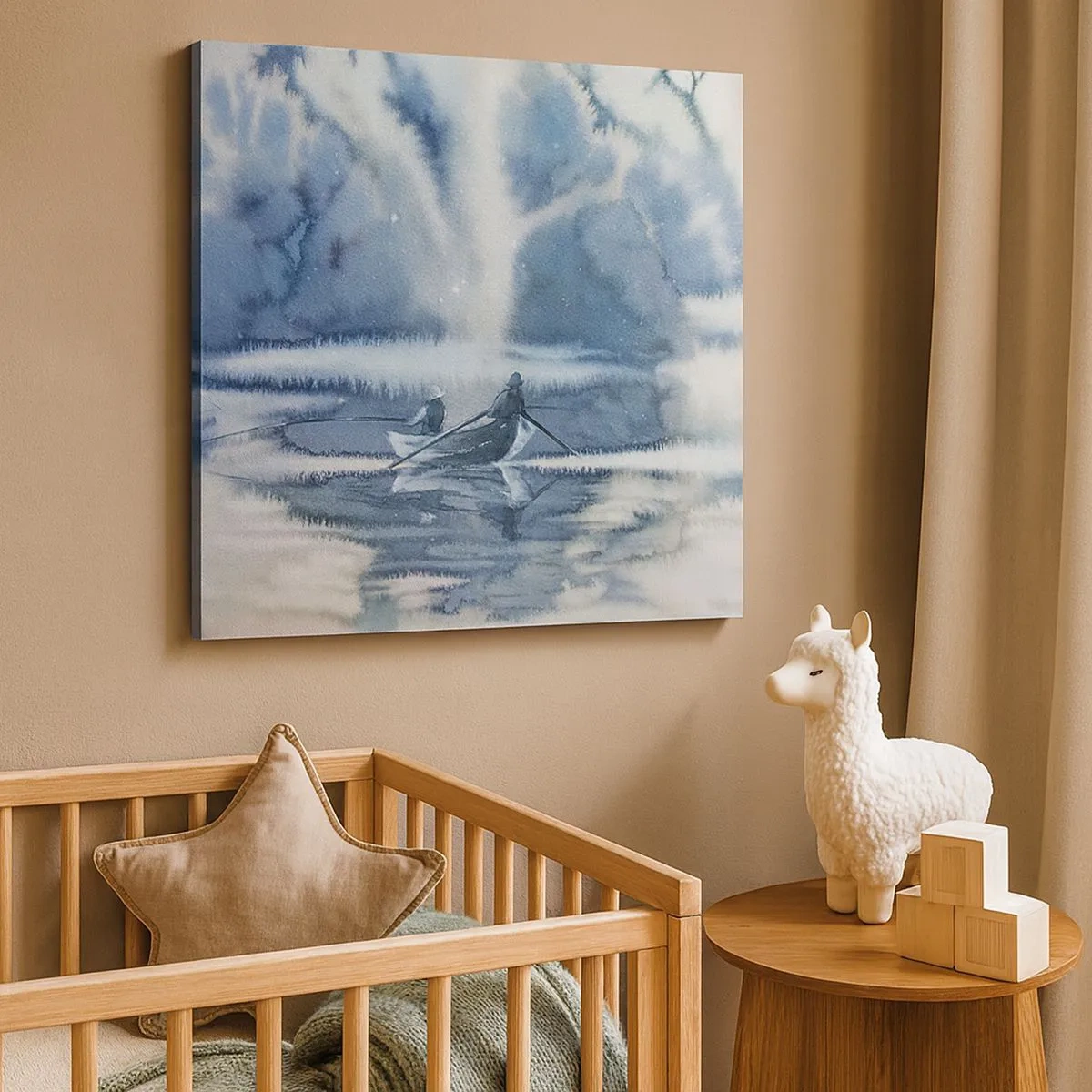 Tablou pe pânză - Pescarii în paradisul lor - 30x30 cm