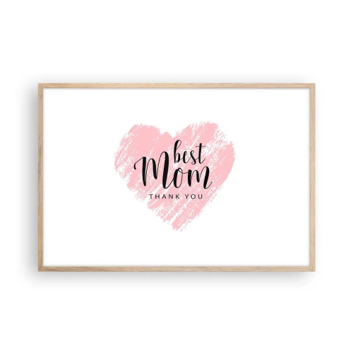 Poster în ramă de stejar deschis - Întotdeauna la momentul potrivit - 91x61 cm