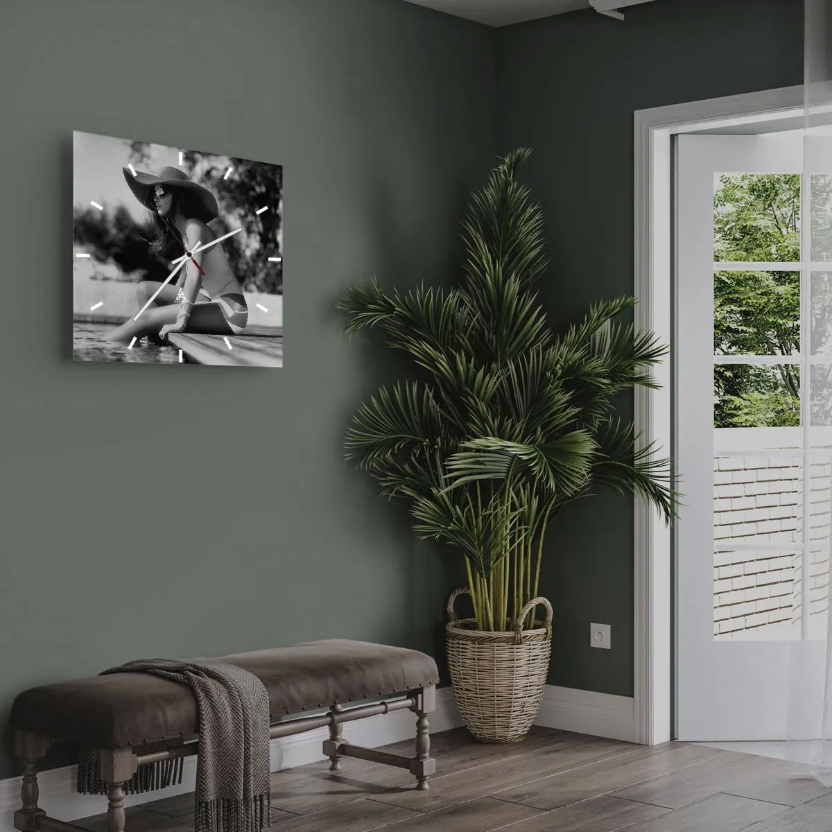 Ceas de perete - Ceas pe sticlă - Vis de vară - 30x30 cm