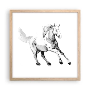 Poster în ramă de stejar deschis - Suflet neîmblânzit - 40x40 cm
