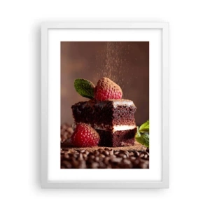 Poster în ramă albă - Viața este dulce - 30x40 cm