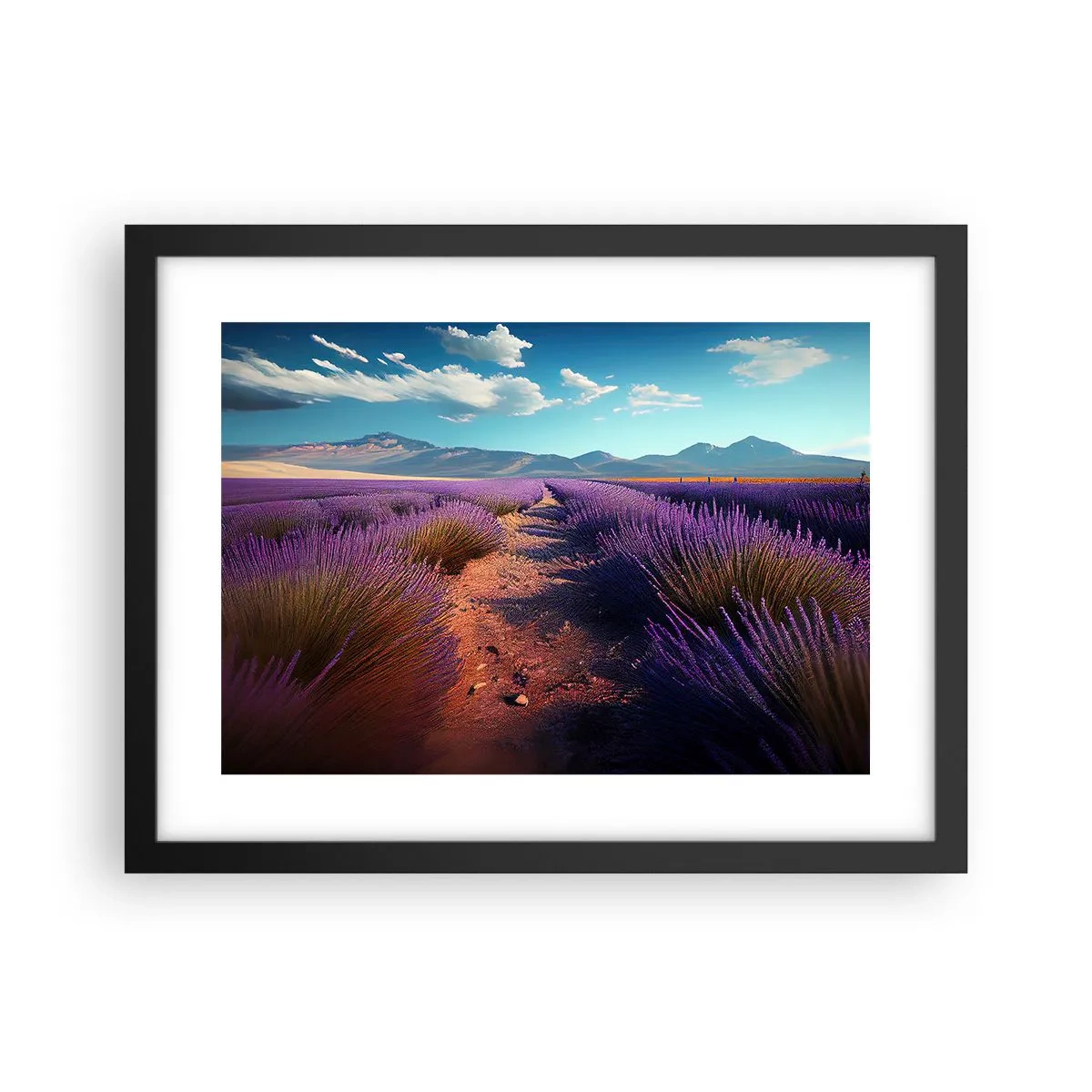 Poster în ramă neagră - Câmpuri parfumate - 40x30 cm
