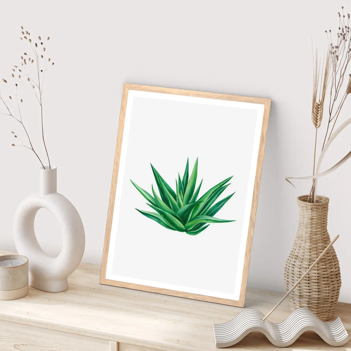 Poster în ramă de stejar deschis - Verde - putere - viață - 30x40 cm