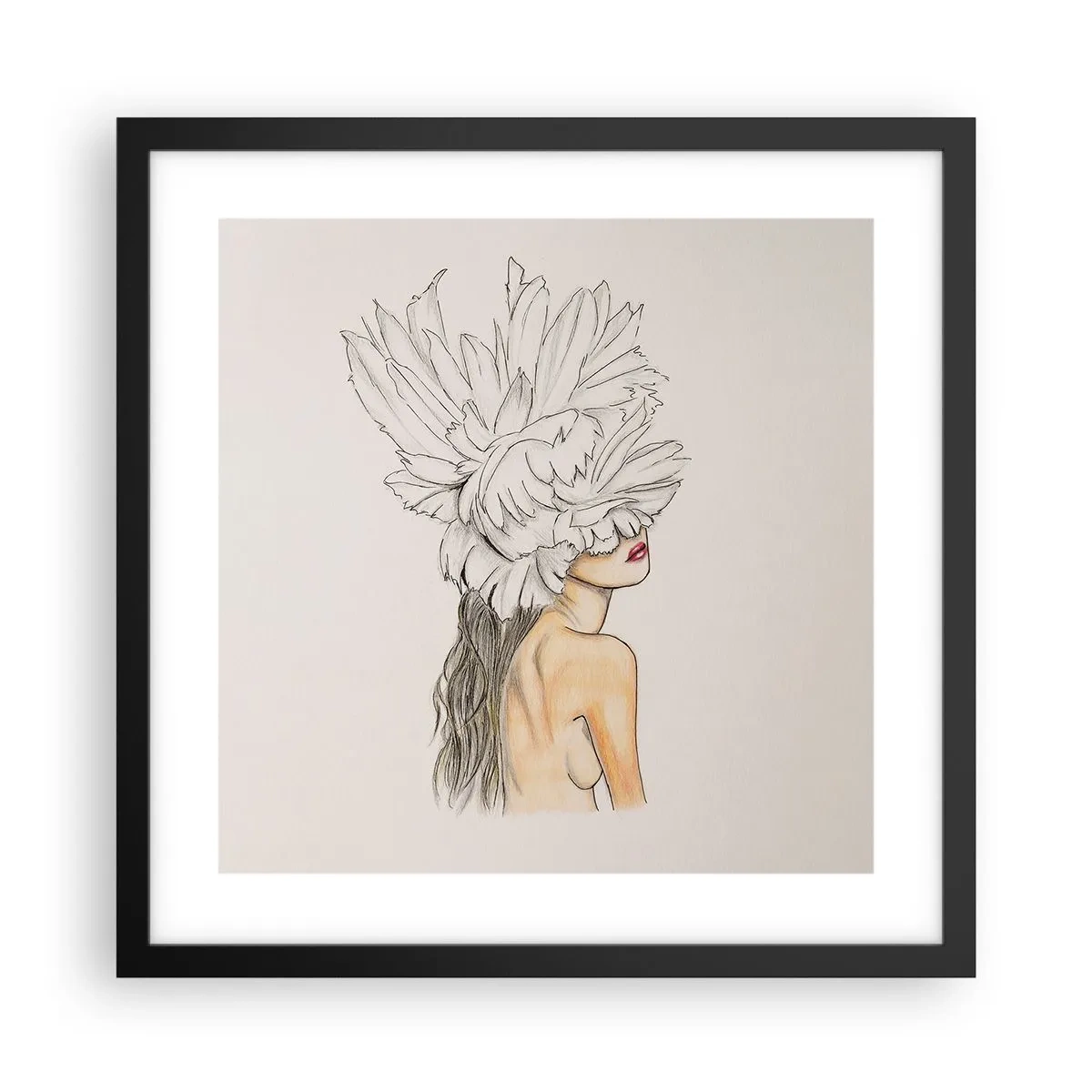Poster în ramă neagră - Frumusețe încoronată - 40x40 cm