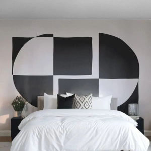 Tapet Autoadeziv Deluxe Sticker - Antiteză - sinteză - Abstracția, Bucată, alb-negru - 350x256 cm
