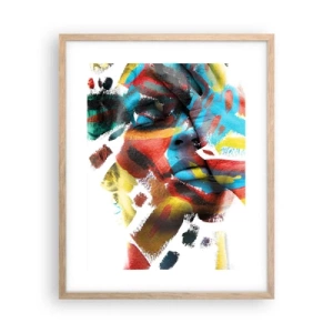 Poster în ramă de stejar deschis - Personalitate colorată - 40x50 cm
