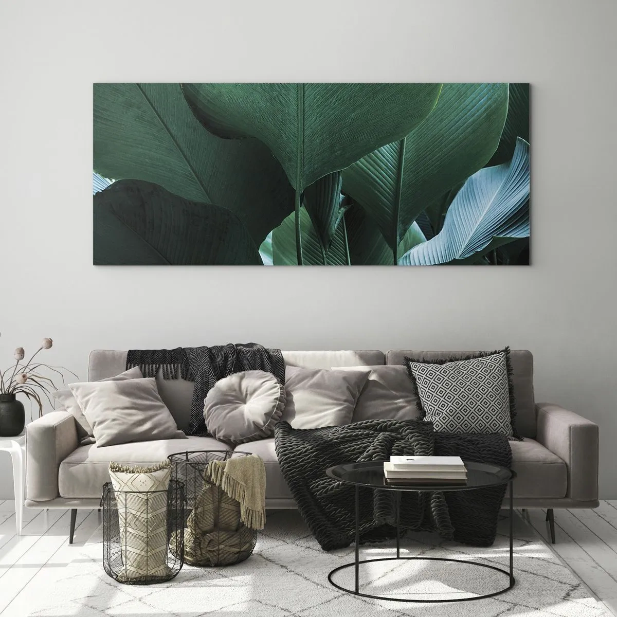 Tablou pe sticlă - Cu frunza la lumină - 100x40 cm