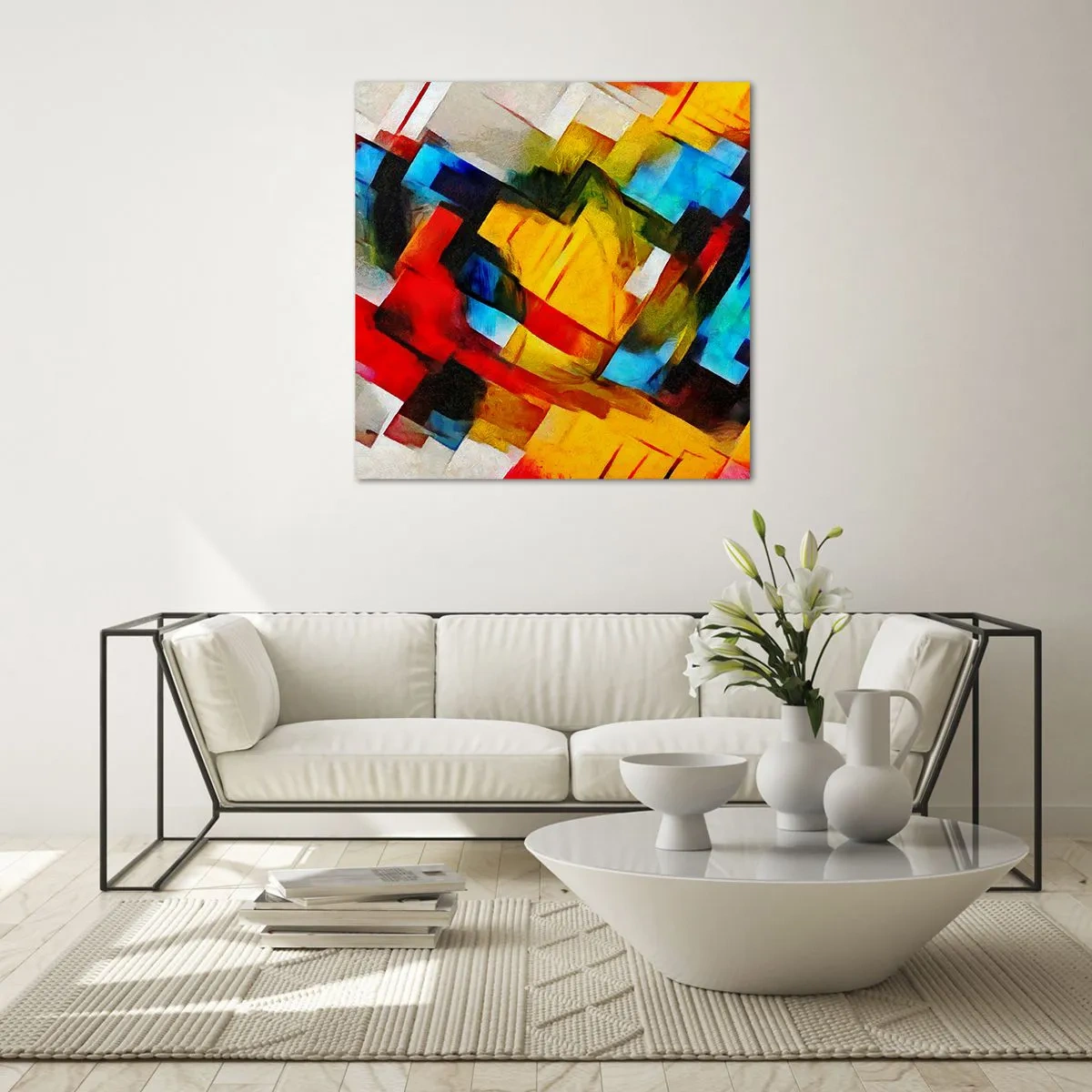 Tablou pe sticlă - Sandviș multicolor - 30x30 cm