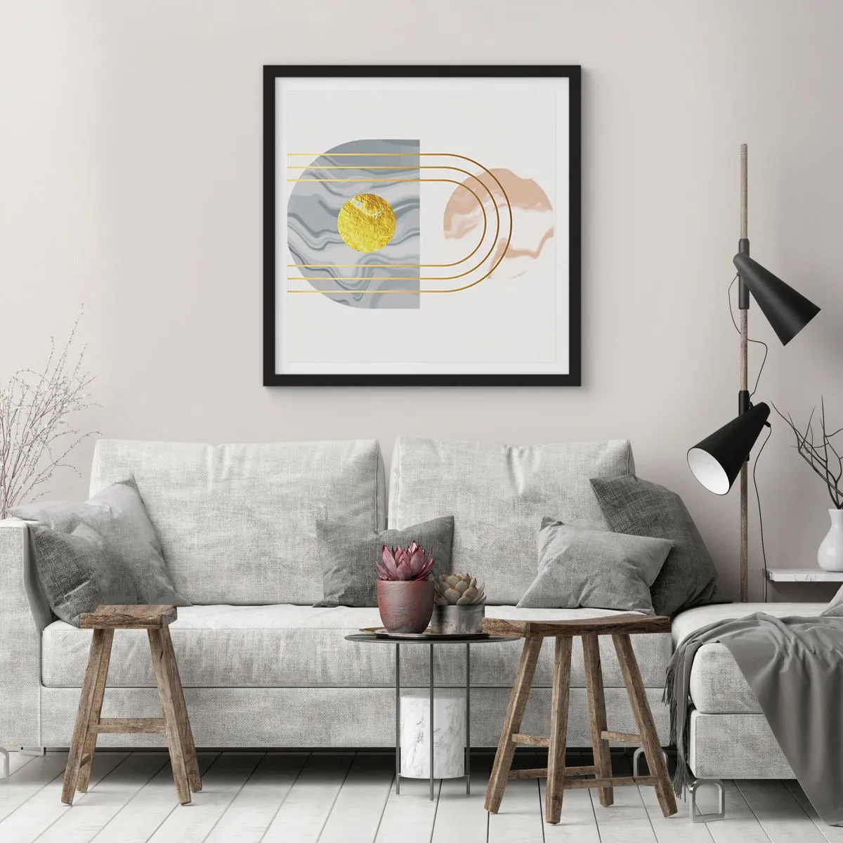 Poster în ramă neagră - Lumină și strălucire - 40x40 cm