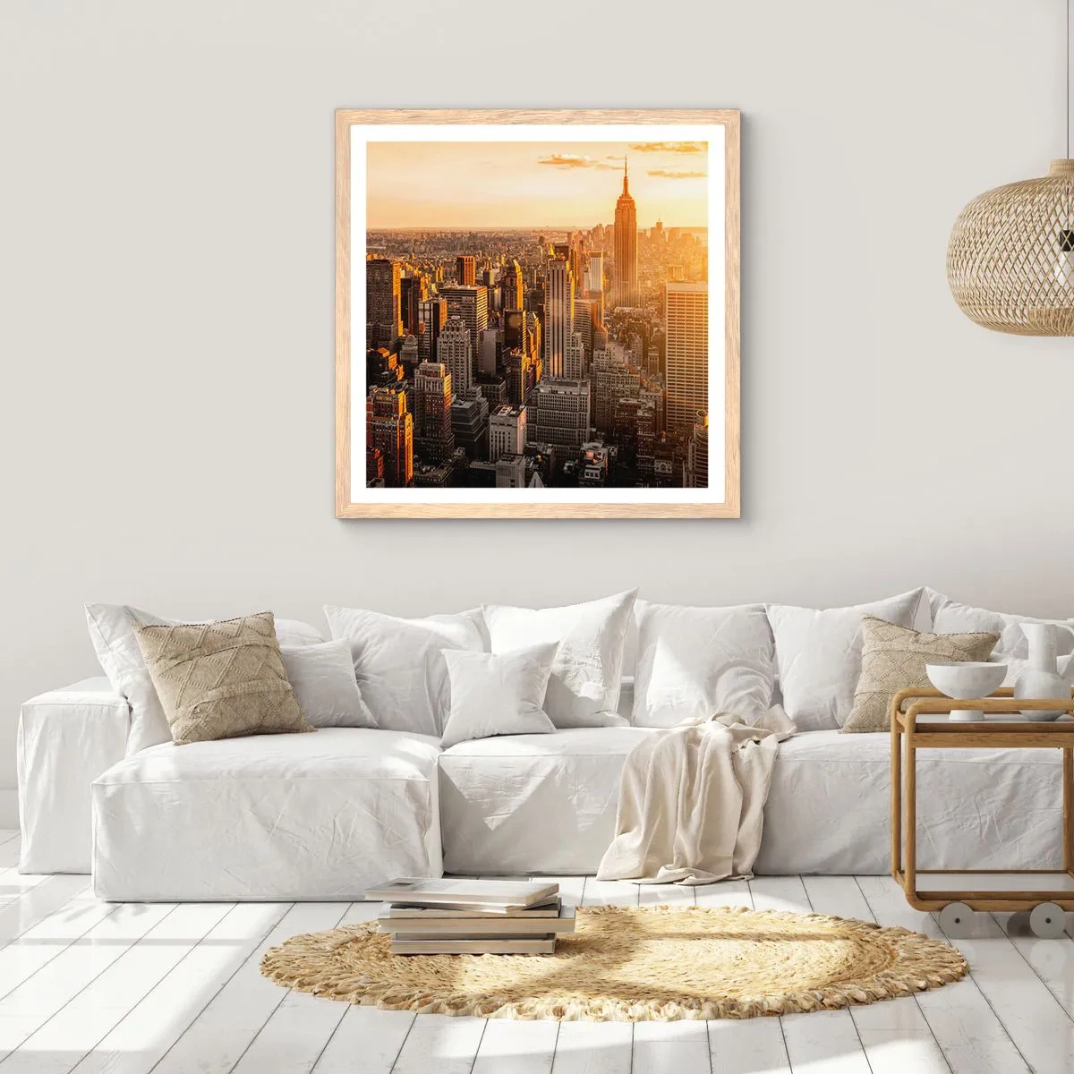 Poster în ramă de stejar deschis - Crescând la soare - 30x30 cm