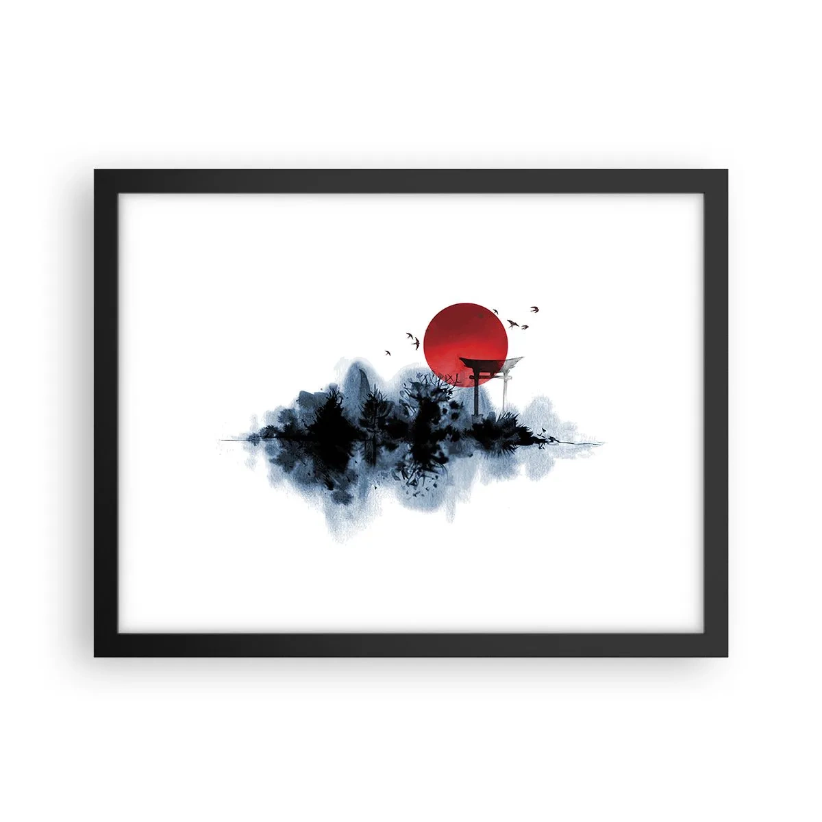 Poster în ramă neagră - O vedere japoneză - 40x30 cm