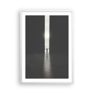 Poster în ramă albă - Un pas spre un viitor luminos - 50x70 cm