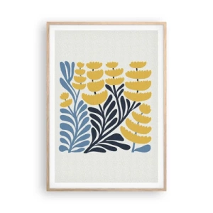 Poster în ramă de stejar deschis - Ogor însorit - 70x100 cm