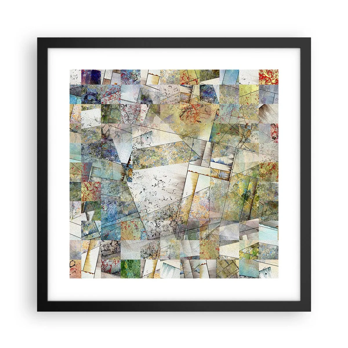 Poster în ramă neagră - Remaniere geometrică - 40x40 cm