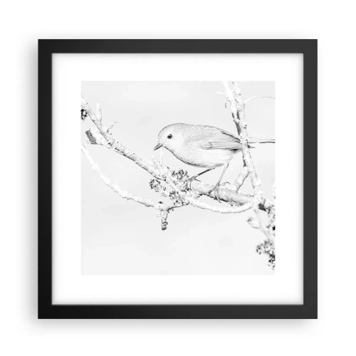 Poster în ramă neagră - Dimineață de iarnă - 30x30 cm