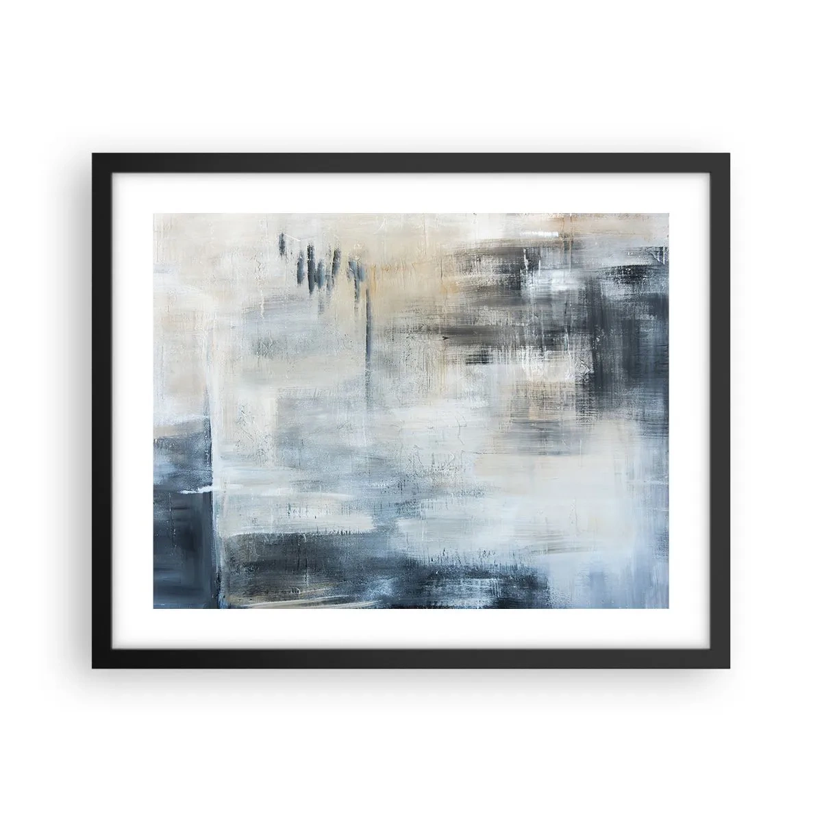 Poster în ramă neagră - În spatele unui voal albastru - 50x40 cm