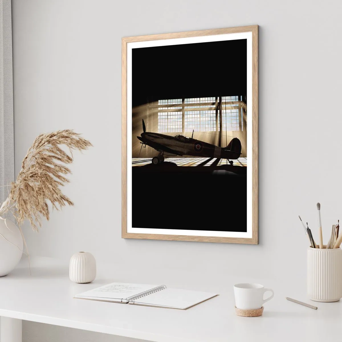 Poster în ramă de stejar deschis - Odihna războinicului - 70x100 cm