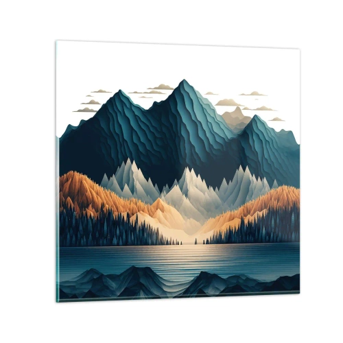 Tablou pe sticlă - Peisaj montan perfect - 30x30 cm