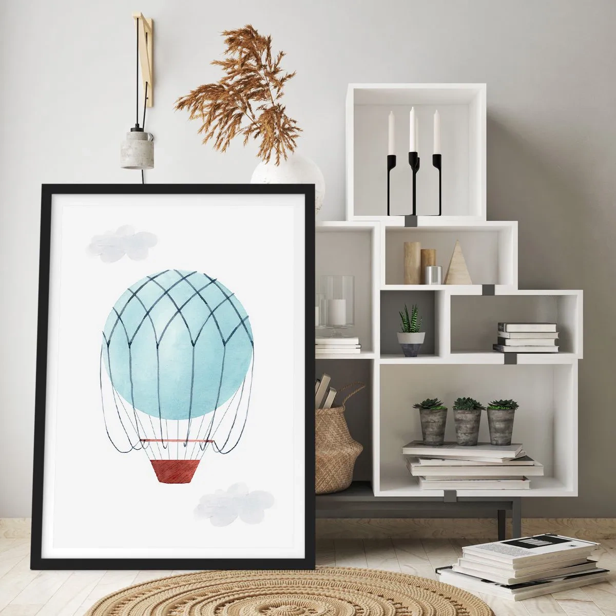 Poster în ramă neagră - Complet în nori - 70x100 cm