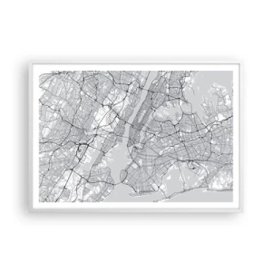 Poster în ramă albă - Anatomia unei metropole - 100x70 cm