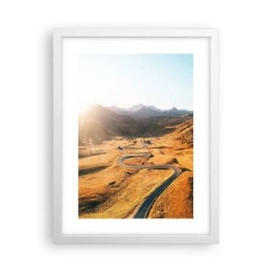 Poster în ramă albă - Într-o vale de aur - 30x40 cm