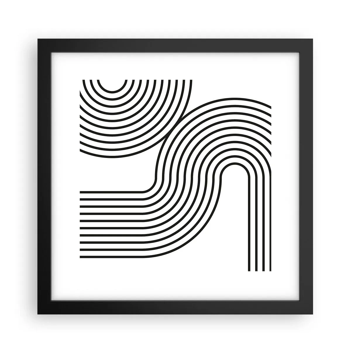 Poster în ramă neagră - Pe o curbă - 30x30 cm