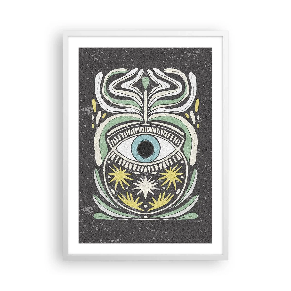 Poster în ramă albă - Ritualuri tribale - 50x70 cm